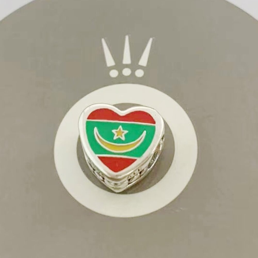 Pandora Mauritania Flag Exclusive Heart Charm Bead